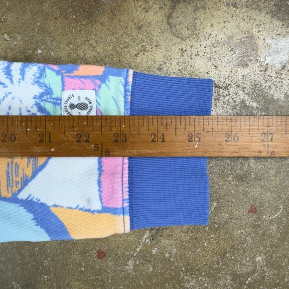 Chubbies Lounge Sweatshirt Mens L 90s Style Geometric Palm Tree Print Pullover - Picture 8 of 8